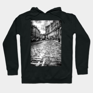 Grassmarket Edinburgh, Scotland Black And White Hoodie